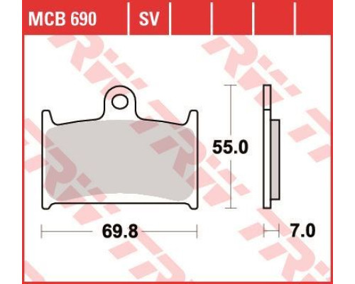 Тормозні колодки trw lucas kh145 kh236 organic suzuki gsf 1200 96-00, rf 900 94-97 перед (акція)