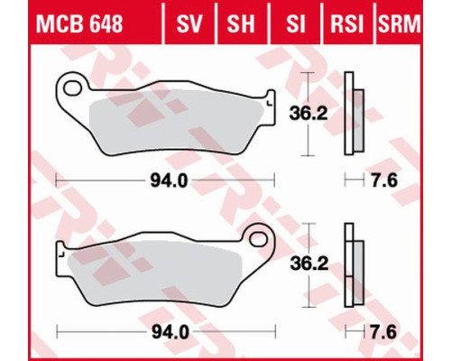 Гальмівні колодки trw lucas kh181 sinter street bmw r 1200 hp2 04-10 r-nine t '13-, k 1300 gt 09-15, ktm exc 525 03-07, lc4 adv 97-01, 790 adv '19-, lc8 950 / 990 02-13, 1 050 adv 15-16, 1090 adv 17-, yamaha xtz 660 08-16, xtz 700 '19-, перед