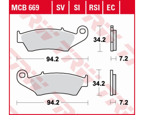 Гальмівні колодки trw lucas kh185 kh389 organic honda xl 125 03-08, xr 400 96-03, xlv transalp 97-13, xrv africa twin 750 93-03, kawasaki klx 650 93-01, suzuki drz 400 00-08, передні