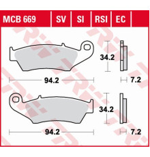 Гальмівні колодки trw lucas kh185 kh389 organic honda xl 125 03-08, xr 400 96-03, xlv transalp 97-13, xrv africa twin 750 93-03, kawasaki klx 650 93-01, suzuki drz 400 00-08, передні