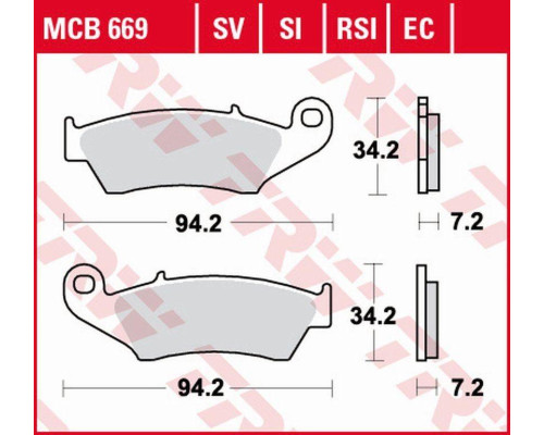 Гальмівні колодки trw lucas kh185 kh389 organic honda xl 125 03-08, xr 400 96-03, xlv transalp 97-13, xrv africa twin 750 93-03, kawasaki klx 650 93-01, suzuki drz 400 00-08, передні