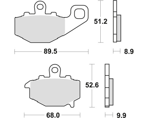 Гальмівні колодки trw lucas kh192 organic kawasaki zx6r 600 94-16, zx6r 636 02-06, er6 06-16, versys 650 07-14, z 750 04-06, zx9r 94-04, z 1000 / sx 10-, zx10r 04-09, gpz 1100 95-98, зад