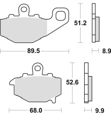 Тормозні колодки trw lucas kh192 sinter street kawasaki zx6r 600 94-16, zx6r 636 02-06, er6 06-16, versys 650 07-14, z 750 04-06, zx9r 94-04, z 1000 / sx '10-, zx10r 04-09 , gpz 1100 95-98, зад