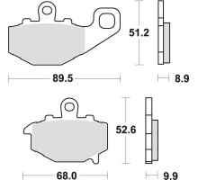 Тормозні колодки trw lucas kh192 sinter street kawasaki zx6r 600 94-16, zx6r 636 02-06, er6 06-16, versys 650 07-14, z 750 04-06, zx9r 94-04, z 1000 / sx '10-, zx10r 04-09 , gpz 1100 95-98, зад