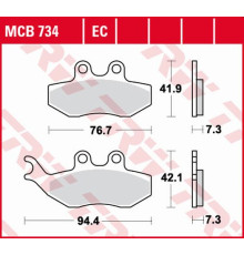 Тормозні колодки trw lucas kh194 organic aprilia sx 50 14-, yamaha dt 50 04-08, tzr 50 03-20, xt 125 05-11, передні
