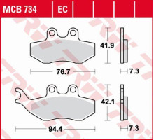 Тормозні колодки trw lucas kh194 organic aprilia sx 50 14-, yamaha dt 50 04-08, tzr 50 03-20, xt 125 05-11, перед (акція)