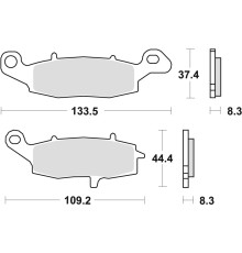 Гальмівні колодки trw lucas kh229 sinter street kawasaki er5 01-06, er6 06-16, versys 650 07-09, klr 650 95-04, z 750 04-06, zr7 99-04, vn800 96-03, vn900 06-17, gpz / zr 1 100 96-98, в.н. 1500 96-03, в.н. 1600 03-08, в.н. 1700 09-17, лиць.