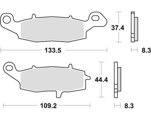 Гальмівні колодки trw lucas kh229 sinter street kawasaki er5 01-06, er6 06-16, versys 650 07-09, klr 650 95-04, z 750 04-06, zr7 99-04, vn800 96-03, vn900 06-17, gpz / zr 1 100 96-98, в.н. 1500 96-03, в.н. 1600 03-08, в.н. 1700 09-17, лиць.