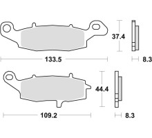 Гальмівні колодки trw lucas kh229 sinter street kawasaki er5 01-06, er6 06-16, versys 650 07-09, klr 650 95-04, z 750 04-06, zr7 99-04, vn800 96-03, vn900 06-17, gpz / zr 1 100 96-98, в.н. 1500 96-03, в.н. 1600 03-08, в.н. 1700 09-17, лиць.