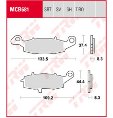 Гальмівні колодки trw lucas kh231 sinter racing kawasaki er6 06-16, versys 650 07-14, z 750 04-06, zr7 99-04, w 800 '11-, gpz 1100 95-98, vn 1500 93-04, vn 1600 03-08, vn 1700 09-17, suzuki gs 500 96-08, gsf 600 00-04, передня