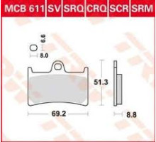 Тормозні колодки trw lucas kh252 kh380 sinter street yamaha fz6 07-10, fzs 600 98-01, mt-07 14-17, tracer 700 '16-, fz8 10-16, mt-09 16-, tdm 900 02-14, xt 1200z super  '10 -, fjr 1300 01-16, xjr 1300 99-16, xv 1700 03-05, xv 1900 06-10, пер