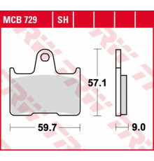Гальмівні колодки trw lucas kh254 organic suzuki gsxr 600 04-05, gsf 650 05-06, gsxr 750 04-05, gsx 1400 01-07, задні