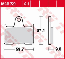 Гальмівні колодки trw lucas kh254 organic suzuki gsxr 600 04-05, gsf 650 05-06, gsxr 750 04-05, gsx 1400 01-07, задні