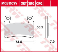 Trw lucas тормозні колодки kh265/296 sinter street kawasaki zx-6r 636 ninja 13-15, zx-6r 636 ninja 16-17, zx 636 g zx6r ninja abs 19- передні