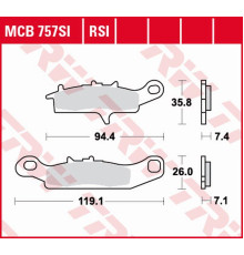 Тормозні колодки trw lucas kh342 kh349 sinter offroad kawasaki kfx 450 / 700 04-14, kvf 700 04-06, передні