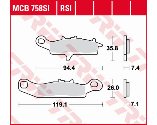 Тормозні колодки trw lucas kh342 sinter offroad kawasaki kfx 450 / 700 04-14, kvf 700 04-06, передні