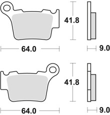 Гальмівні колодки trw lucas kh368 sinter offroad bmw g450x/smr 08-11, ktm exc/sx125 04-16 exc/sx250 03-17 exc300 04-, exc350 10-, exc450 03-, exc500 09-, xc525 03-07 exc5 30 08-11, зад (підвищення)