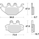 Гальмівні колодки trw lucas kh377 sinter offroad can-am ds 250 08-15, kawasaki kvf 300 13- перед/зад