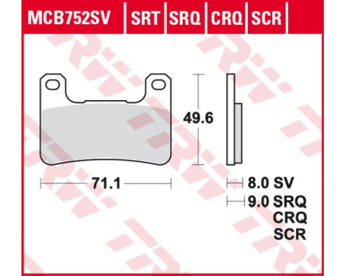 Гальмівні колодки trw lucas kh379 carbon racing kawasaki hp2 18-, zx10r 08-15, suzuki gsxr 600 / 750 04-10, gsxr 1000 04-11, gsxr 1300 08-12, передні (акція)