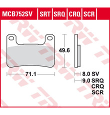 Гальмівні колодки trw lucas kh379 sinter road/track street kawasaki z 900 18-, klz 1000 19-, h2 18-, z 1000 10-, zx10r 08-15, suzuki gsxr 600 / 750 04-10, dl 1000 14-, gsxr 1300 0 8-12, спереду
