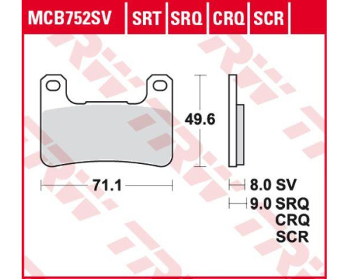 Гальмівні колодки trw lucas kh379 sinter street kawasaki z 900 18-, klz 1000 19-, h2 18-, z 1000 10-, zx10r 08-15, suzuki gsxr 600 / 750 04-10, dl 1000 14-, gsxr 1300 08- 12, лицьова