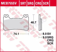 Гальмівні колодки trw lucas kh390 honda cbr 600rr 05-16, cbr 1000 fireblade 04-16, front sinter racing (track performance) (замінює mcb755srq) (акція)