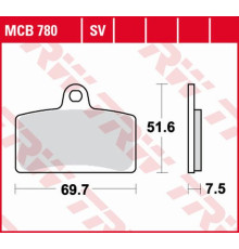 Тормозні колодки trw lucas kh399 organic aprilia rs4 50 11-, rs4 125 11-, tuono 125 17-, передні