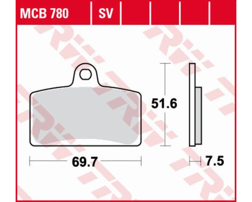Тормозні колодки trw lucas kh399 organic aprilia rs4 50 11-, rs4 125 11-, tuono 125 17-, передні