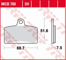 Тормозні колодки trw lucas kh399 organic aprilia rs4 50 11-, rs4 125 11-, tuono 125 17-, передні