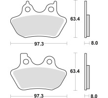 Гальмівні колодки trw lucas kh400 sinter street harley-davidson xl / xlh 883 99-03, xl 1200 00-03, flhr / flht / flstc / fltri / fxdwg / fxsti 1450 99-06, flhr / flstc / fxdc / fxstb 1584 07-12, fxdfse / fxdse 1800 07-10, перед