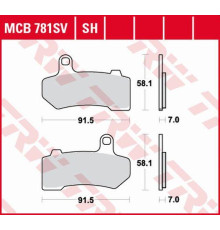 Тормозні колодки trw lucas kh409 sinter street harley-davidson 1130 / 1250 / 1584 / 1690 / 1750 / 1800 / 1870 / 1923 06-21, задні