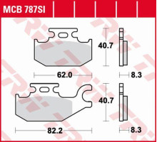 Гальмівні колодки trw lucas kh413 sinter offroad suzuki lta / ltf 400 08-, lta 450 06-12, lta 500 09-, lta 700 05-07, lta 750 08-, передні