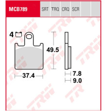 Гальмівні колодки trw lucas kh417 sinter racing performance kawasaki zx6r 07-16, z 750 11-14, передні (замінює mcb789srq)
