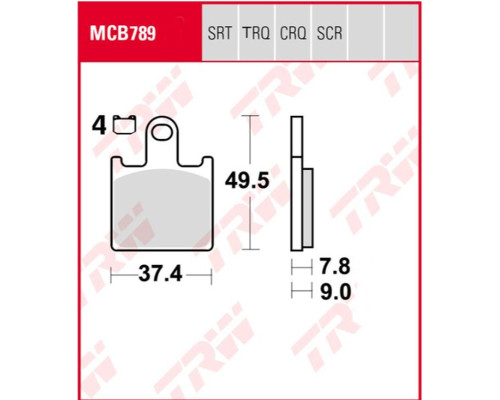 Гальмівні колодки trw lucas kh417 sinter racing performance kawasaki zx6r 07-16, z 750 11-14, передні (замінює mcb789srq)