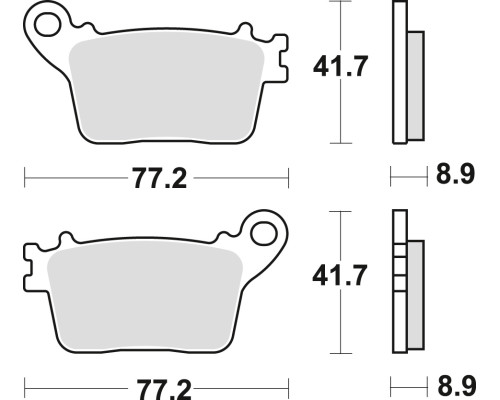 Гальмівні колодки trw lucas kh436 sinter cb 600 hornet 07-15, cbr 600 rr 07-16, cbr 1000 fireblade 06-19, kawasaki zx6r 636 13-, zx10r / rr 10-, suzuki gsxr 600 / 750 11-16 gsxr 10 00 09-, yamaha r6 17-, r1 15-, задня