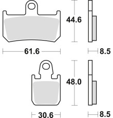 Тормозні колодки trw lucas kh442/4 sinter street yamaha r1 06-14, mt-01 05-12, xv 1700 09-16, передні