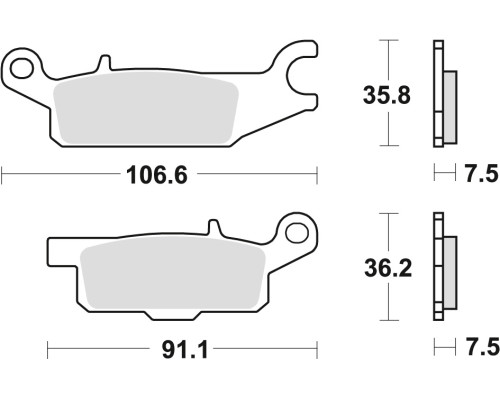 Тормозні колодки trw lucas kh443 sinter offroad yamaha raptor yfm 250 08-20, grizzly yfm 550 09-20, grizzly yfm 700 07-20 передня ліва
