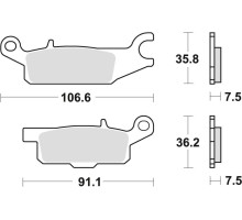 Тормозні колодки trw lucas kh443 sinter offroad yamaha raptor yfm 250 08-20, grizzly yfm 550 09-20, grizzly yfm 700 07-20 передня ліва