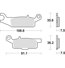Тормозні колодки trw lucas kh444 sinter offroad yamaha raptor yfm 250 08-20, grizzly yfm 550 09-20, grizzly yfm 700 07-20, права передня