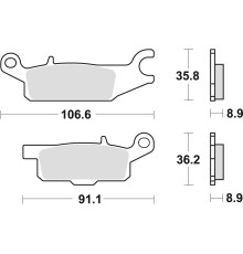 Тормозні колодки trw lucas kh445 sinter offroad yamaha grizzly yfm 550 09-20, grizzly yfm 700 07-20 задні