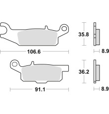 Тормозні колодки trw lucas kh446 sinter offroad yamaha yfm 550 grizzly 09-, yfm 700 grizzly 07-, задні