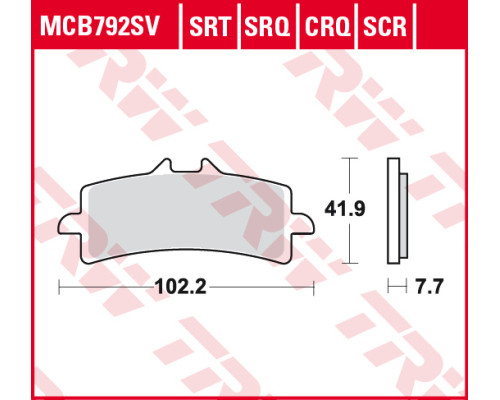 Тормозні колодки trw lucas kh447 sinter street aprilia rsv4 09-, ducati v4 panigale 18-, panigale 1299 15-, kawasaki h2 15-, zx10r / rr 16-, ktm 990 smr 10-13, 1190 rc8 08-15, 1290 superduke 14 -, suzuki gsxr 600 / 750 11-16, gsxr / gsxs 1000 12-, gsxr 13