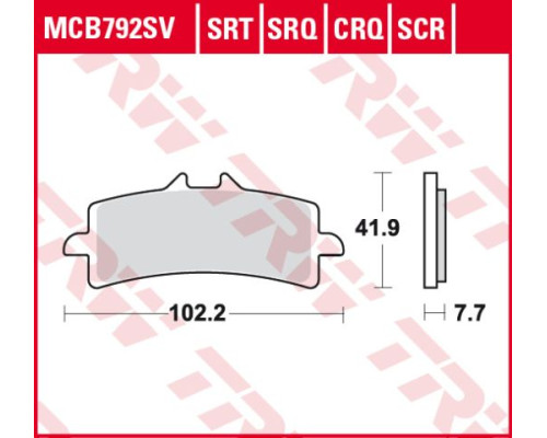 Тормозні колодки trw lucas kh447 sinter street aprilia rsv4 09-, ducati v4 panigale 18-, panigale 1299 15-, kawasaki h2 15-, zx10r / rr 16-, ktm 990 smr 10-13, 1190 rc8 08-15, 1290 superduke 14 -, suzuki gsxr 600 / 750 11-16, gsxr / gsxs 1000 12-, gsxr 13