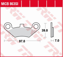 Тормозні колодки trw lucas kh453 sinter offroad quadzilla 500 06- передні cf moto 500
