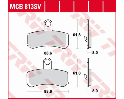 Тормозні колодки trw lucas kh457 sinter street harley-davidson 1584 / 1690 / 1750 / 1800 08-17 передні