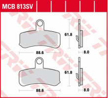 Тормозні колодки trw lucas kh457 sinter street harley-davidson 1584 / 1690 / 1750 / 1800 08-17 передні