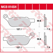 Тормозні колодки trw lucas kh458 sinter street harley-davidson 1584 / 1690 / 1750 / 1800 08-, задні