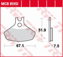 Гальмівні колодки trw lucas kh468 sinter offroad can-am ds 450 08-15, передні (акція)