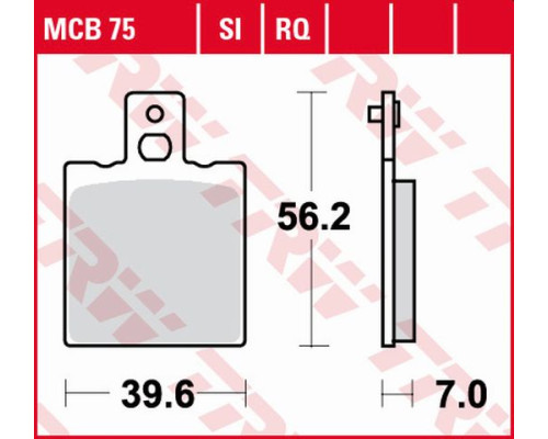 Тормозні колодки trw lucas kh47 organic aprilia af-1 / et 50 87-90, af-1 125 88-92, rs 250 95-02, yamaha szr 660 95-98, задні