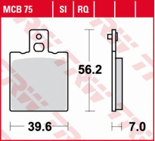 Тормозні колодки trw lucas kh47 organic aprilia af-1 / et 50 87-90, af-1 125 88-92, rs 250 95-02, yamaha szr 660 95-98, задні